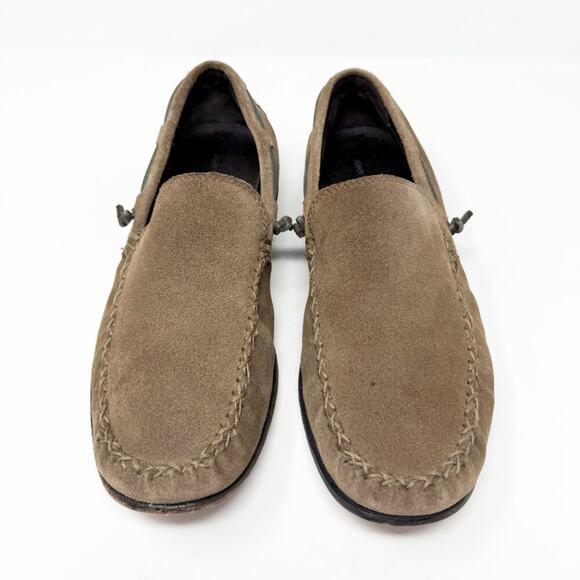 John Varvatos Tan Suede Loafers Driving Shoes Men's US Size 9.5 VGUC Slip On - Picture 2 of 10